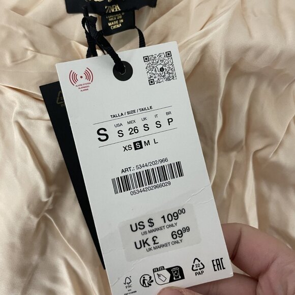 Zara Kate Moss Womens Maxi Skirt S pale pink Satin Blogger Fave 5344/202 NWT - Picture 10 of 16